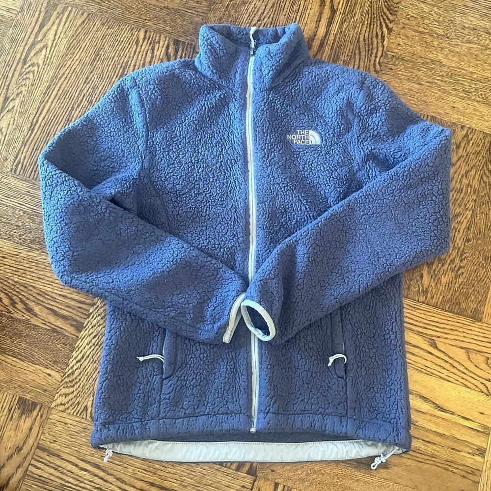 The North Face Size Small Womens Sherpa Zip Up Jacket Blue Purple Color Soft